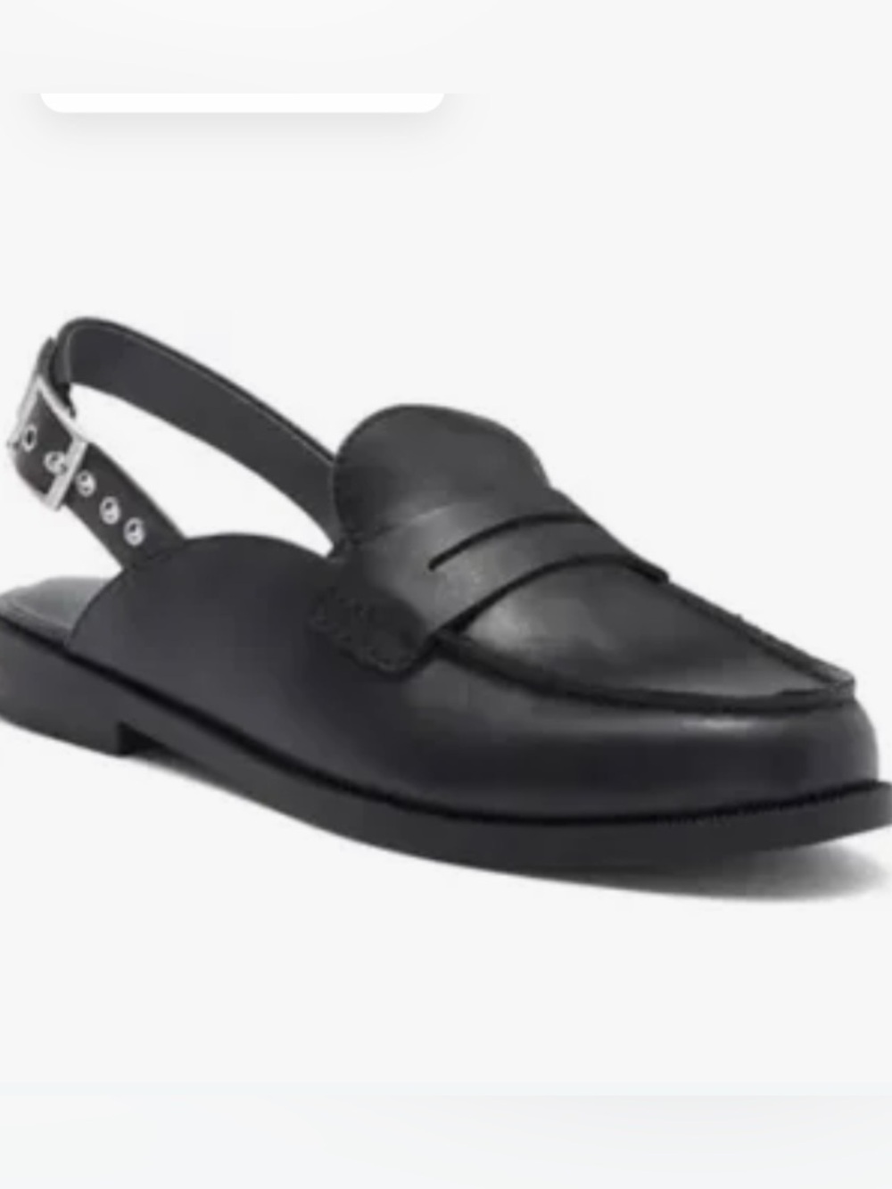 Lucky Brand Liyanna Black Leather Penny Slingback Loafer for Women Size 8.5